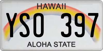 HI license plate YSO397