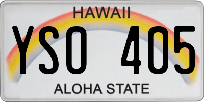 HI license plate YSO405