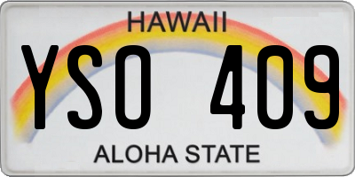 HI license plate YSO409