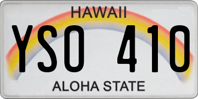 HI license plate YSO410