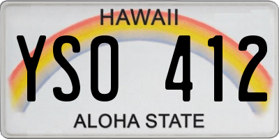 HI license plate YSO412