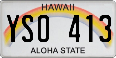 HI license plate YSO413