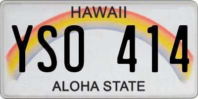HI license plate YSO414