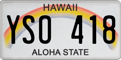 HI license plate YSO418