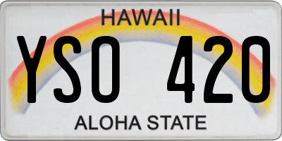 HI license plate YSO420