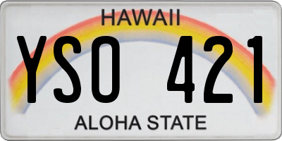 HI license plate YSO421