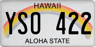 HI license plate YSO422