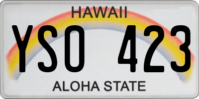 HI license plate YSO423