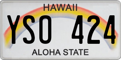 HI license plate YSO424