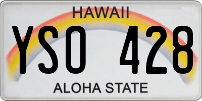HI license plate YSO428