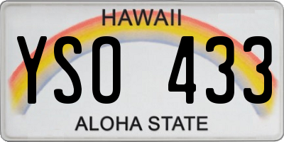 HI license plate YSO433