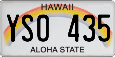 HI license plate YSO435