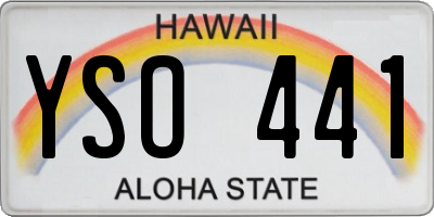 HI license plate YSO441