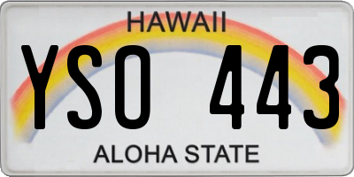 HI license plate YSO443