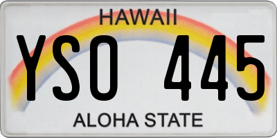HI license plate YSO445