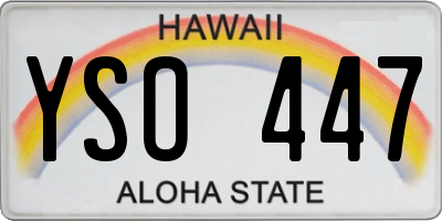HI license plate YSO447
