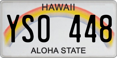 HI license plate YSO448