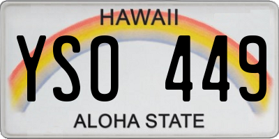HI license plate YSO449