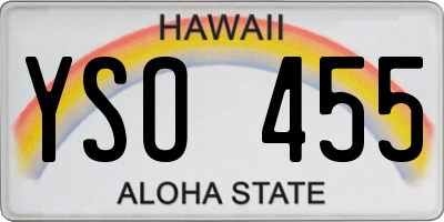 HI license plate YSO455