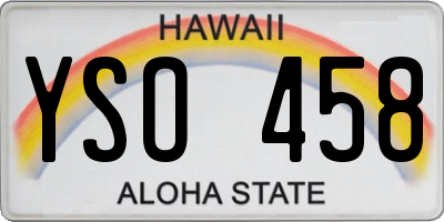 HI license plate YSO458