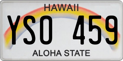 HI license plate YSO459