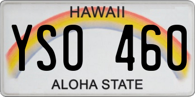 HI license plate YSO460