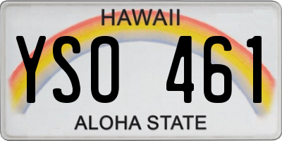 HI license plate YSO461