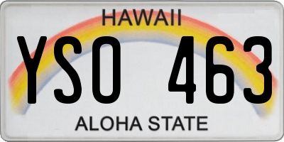HI license plate YSO463