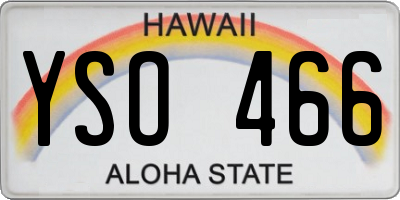 HI license plate YSO466