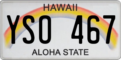HI license plate YSO467