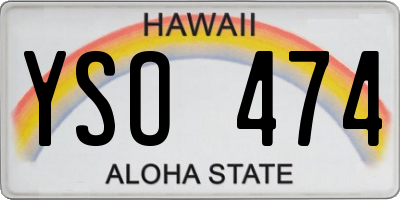 HI license plate YSO474