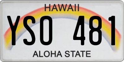 HI license plate YSO481