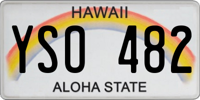 HI license plate YSO482