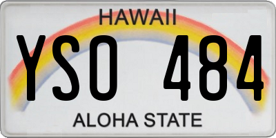 HI license plate YSO484