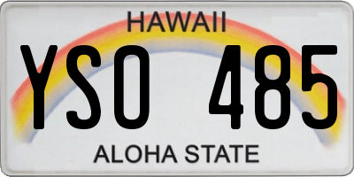 HI license plate YSO485