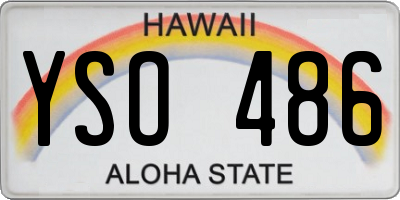 HI license plate YSO486