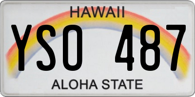 HI license plate YSO487