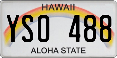 HI license plate YSO488