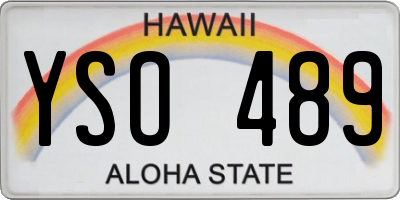 HI license plate YSO489