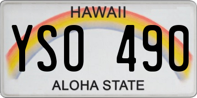 HI license plate YSO490