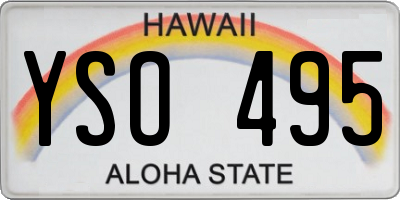 HI license plate YSO495