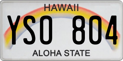 HI license plate YSO804