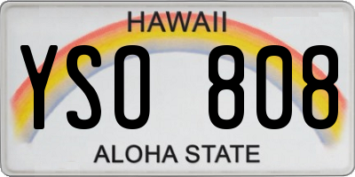 HI license plate YSO808