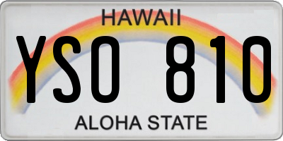 HI license plate YSO810
