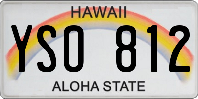 HI license plate YSO812