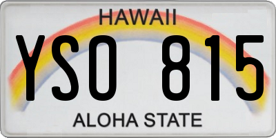 HI license plate YSO815