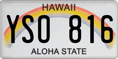 HI license plate YSO816