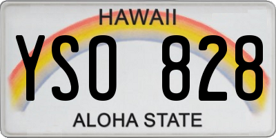 HI license plate YSO828