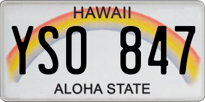 HI license plate YSO847