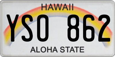 HI license plate YSO862